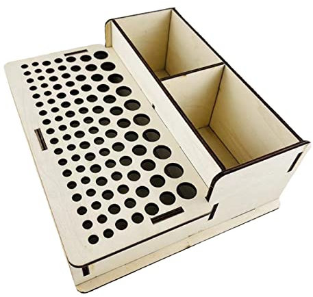 Gadpiparty 103löcher Werkzeugständer Für Lederhandwerk Organizer Aus Holz Werkzeugaufbewahrungsbox Mit Löchern Werkzeughalter Für Bastelwerkzeuge Halter Für Arbeitswerkzeuge