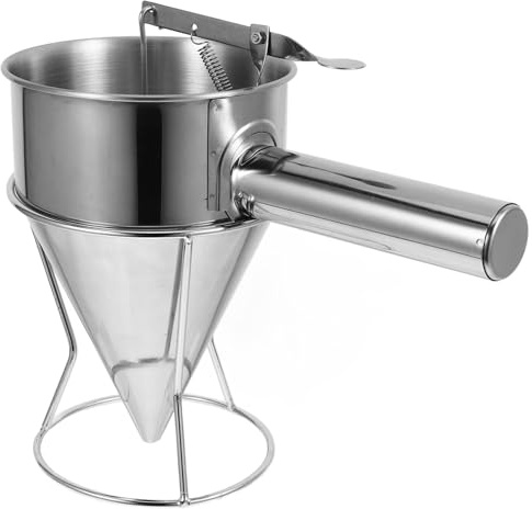 VERDANVERSE Imbuto Dosatore Facile da Trasportare e Conservare con Pistone e Supporto 1200ml in Acciaio Inossidabile per Cucina e Preparazione di Dolci e Palline di Pesce