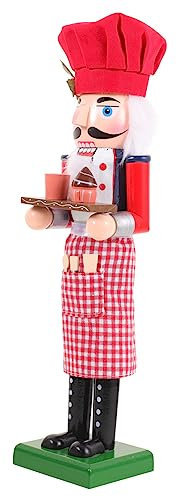 Homoyoyo Figura De Cascanueces De Madera para Decoración Navideña De Escritorio, Muñeco Soldado Pastelero De Tela y Madera, Adornos Clásicos para Hogar y Fiestas, Figuras Pequeñas De Cascanueces