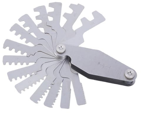 Herramienta de medición de tornillo de calibre de rosca de 30 grados para medición industrial, medidor de rosca en T de metal