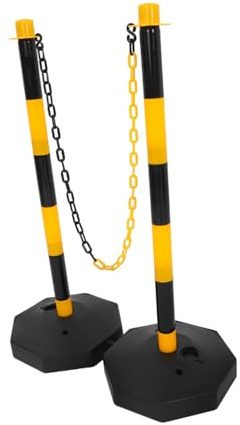 Gatuida 1 Set Di Pali Per Coni Stradali: Pali in Plastica Appesantiti Con Base, Barriera Di Sicurezza Espandibile, Include Fasce Riflettenti Per La Gestione Del Parcheggio Durante La