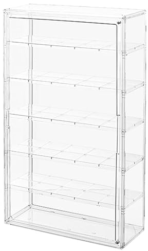 BOHOIDEE 6 Tiers Extra Large Clear Display Case for Figures, Acrylic Storage Organizers Box with Magnetic Door, Wall-Mounted Dustproof Showcase for Collectibles Action Figure