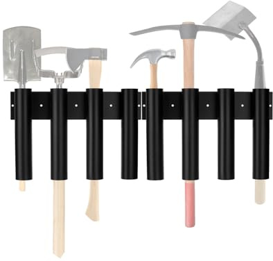 8-Hole Truck Bed Shovel Mount Holder Trailer Landscape Hand Tool Rack Organizer for Trimmer Rake Lawn Tool Utility UTV Accessories
