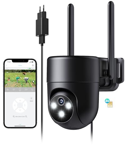 NUASI 4G LTE Security Camera Outdoor with SIM Card 24/7 Recording 2K Full Color Night Vision Support AI Human Detection Two-way Audio CCTV PTZ Camera