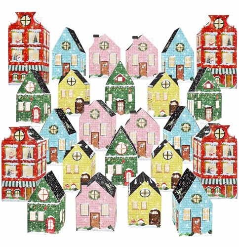 SietDESEO 24 Empty Advent Calendar Boxes to Fill 24 Days of Christmas Countdown Gift Boxes for Kids Adults Xmas Holiday Party Decorations Make Your Own Advent Calendar Box
