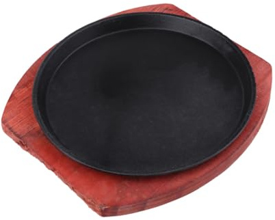 Cabilock Plancha de Asar Redonda de Hierro Fundido con Diseño Grueso y Distribución Uniforme del Calor para Cocina en Casa y Restaurante