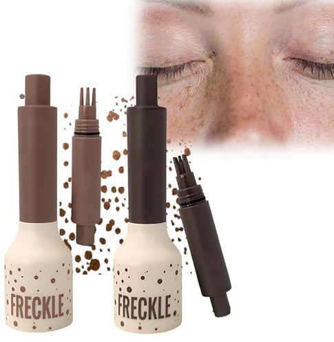 2 Stück Henna Braun Sommersprossen, Sommersprossen Stift, Freckles Pen, Natürliche Henna Sommersprossen, Langlebig Und Hautfreundlich
