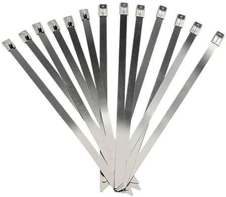 Bridas de acero inoxidable, 100 bridas de acero inoxidable 304 de 4,6 mm, cremallera, cierre de metal autoblocante (4,6 x 150 mm)