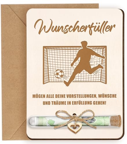 Wunscherfüller Geldgeschenk, Wunschgutschein Fussball Geschenke Jungen | Geldgeschenke Verpackung Geburtstag, Kommunion, Konfirmation, Firmung, Jugendweihe, Weihnachten, Fußball Geschenke für Jungs