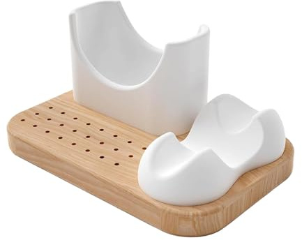 MagiDeal Support en Bois pour Ponceuse à Ongles, 3 en 1 boîte de Rangement pour Forets à Ongles, 24 Trous Porte-Embouts à Ongles Outils de Manucure, Base en Bois, Support Facile D'accès pour Manucure