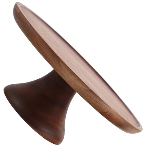 Garneck Plateau à Fruits Bois Acacia Rond avec Socle Support Polyvalent pour Desserts Gâteaux Cupcakes Centre de Table Élégant pour Repas et Café