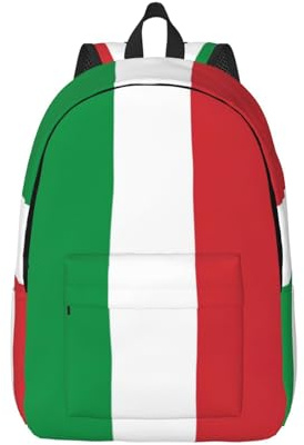 Italy Flag Canvas Backpack Laptop Bag Adjustable Straps Vintage Casual School Travel Outdoor Work Camping