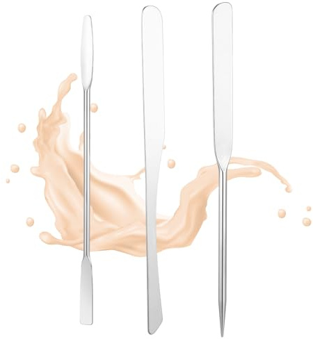 3Pcs Foundation Spatula, Makeup Spatula, Mini Cosmetic Spatula for Even Application of Face Cream & Skincare Products