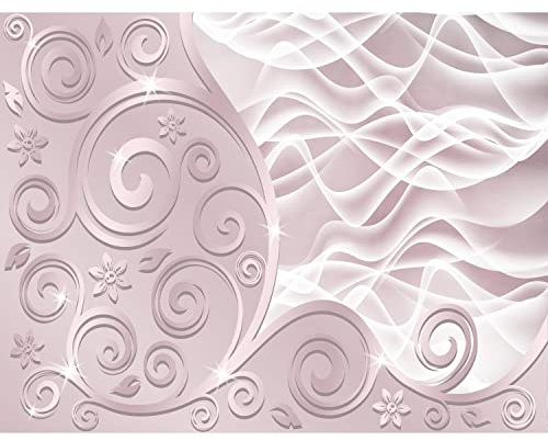 Runa Art Papel tapiz fotográfico flores abstractas 352 x 250 cm Lana Fondo De Pantalla XXL Moderna Decoración De Pared Sala Cuarto Oficina Salón Rosa 9193011b