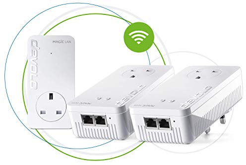 devolo Magic 1-1200 Wi-Fi 5 Whole Home Wi-Fi Kit: Stable Home Working, High Performance (Mesh Wi-Fi, Up to 1200 Mbps Via Powerline, Wi-Fi 5, Wi-Fi Anywhere, Access Point, 2x Fast Ethernet Ports