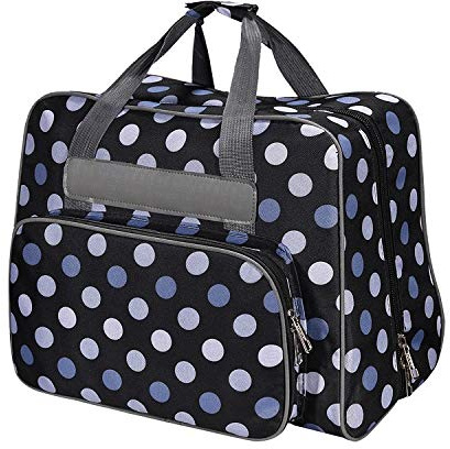 Baby Snap Nähmaschinentasche 45x21x37 cm stabile hochwertige Tasche für Transport und Aufbewahrung Haushaltsnähmaschinen (Multicolor Schwarz)