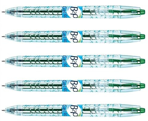 PILOT Begreen B2P Gel-Tintenroller, feine Spitze, Grün, 5 Stück