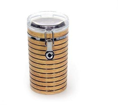 Cha Cult Dose „Loui, 250 g rund, Kunststoff mit Aroma-Bügelverschluss in Holzoptik, H 18,5 cm, Ø 10 cm