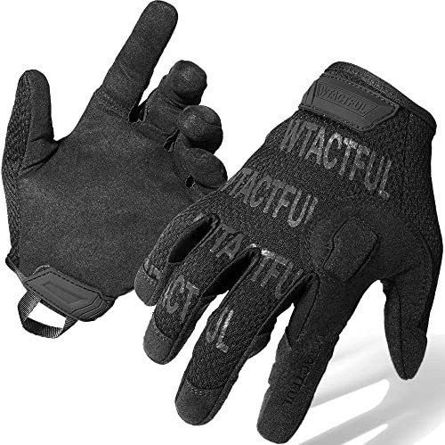 WTACTFUL Flexible Full Finger Bicycle Gloves for Cycling Climbing Hunting Hiking Driving Mechanic Camping Airsoft Paintball Work Outdoor Sport Men Women Black S