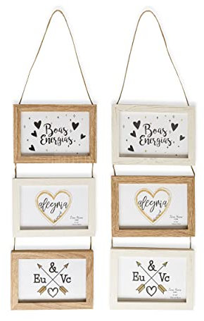 Cornice Multipla 3 Foto in Legno da Parete - Collage Originale per Foto 10x15 cm