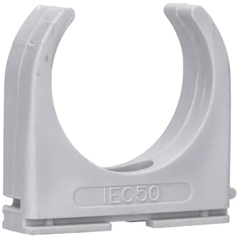 25 Stück M50 Rohr-Klemmschellen PP Kunststoff M16-M50 16mm bis 50mm für Stangenrohr Isorohr Leerrohr anreihbar zum Festschrauben Grau Voxura