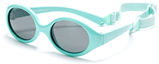 Kiddus Occhiali da Sole Neonato e Bebè Bambina e Bambino 0-12 Mesi, Polarizzati CAT3 UV400, Molto Flessibili in TPE, Forma Rotonda, con Fascia Regolabile, Senza BPA, Certificati CE e ISO