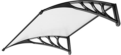VIVOHOME Polycarbonate Window Door Awning Canopy Transparent with Black Bracket 40 Inch x 40 Inch