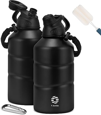 FJbottle Edelstahl Trinkflasche 1,9L mit Magnetischem Deckel, BPA FREI auslaufsichere Doppelwandig Termo Metall Flasche - Kohlensäure geeignet Sport Wasserflasche für Uni, Fitness, Camping, Outdoor | 24 Std. kalt, für Kohlensäure geeignet und spülmaschinengeeignet – ideal für Sport, Camping, Outdoor und Reisen.