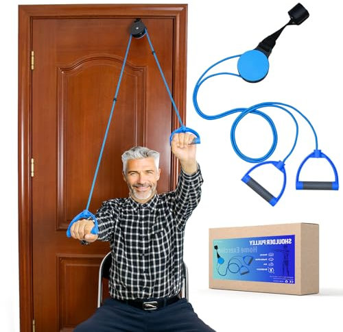 Upgrade Schultertrainer Pulley, Schulter Physiotherapie Seilzug für Rehabilitation/Schulter Trainer, Shoulder Rope Pulley für Training Zur Schultermobilität, Tür Hängen Fitness Gymnastik Seil