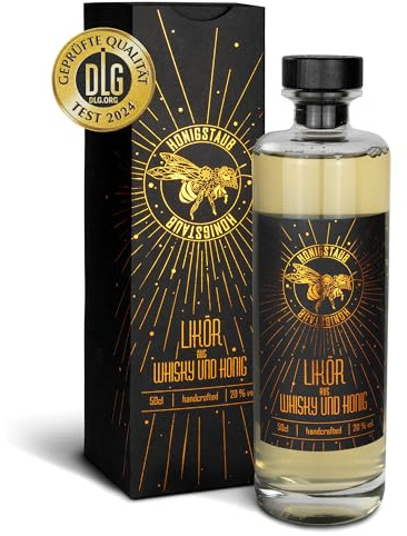 HonigStaub Whisky Likör mit Honig & Vanille - 500 ml Honig Whisky Likör aus Sachsen - Deutscher Whisky ausgezeichnet von den Craft Sprits Berlin Awards & mit Gold von DLG prämiert