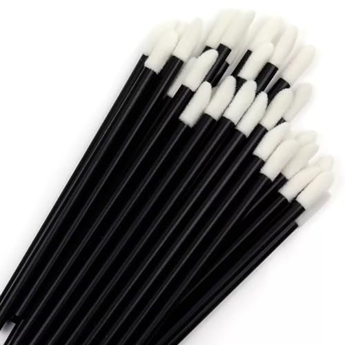 BOULTON Lip Brushes – 100pcs | Disposable Lip Wands | Disposable Lip Brushes Lipstick Applicator Wand Tool for Lips Eyes Concealer Makeup Beauty Toolkit | Lip Brush Disposables Lip Gloss Brush (Black)