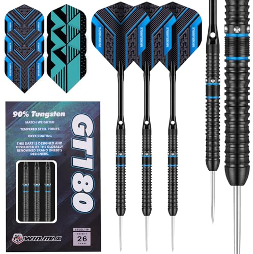 WIN.MAX dartpilar med metallspets 90 % volfram 3 stycken 90 % volfram stålpilar 28 g