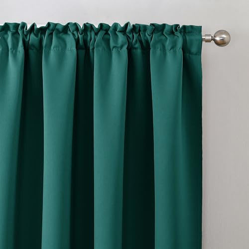 Gardine mit Kräuselband Blickdicht Petrol - H 245 x B 140 cm (1 Stück)