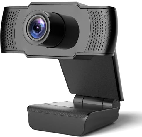 Lommegy 4K Webcam mit Mikrofon, Ultra HD 4K Webcam für PC, Dual Noise Reducing Mics, Automatischer Lichtkorrektur Webkamera für Zoom/Skype, Live Streaming, Videoanrufe, Lernen, Konferenzen