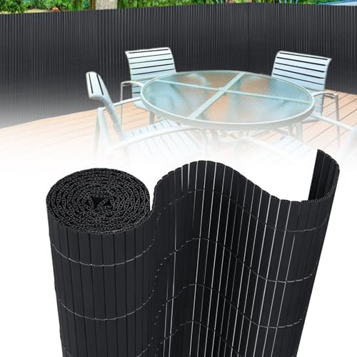 MAYTIIMO PVC Sichtschutzmatte Sichtschutzzaun mit Kabelbindern Balkon Sichtschutz Wetterfest UV-beständig für Garten Balkon Terrasse (180x500cm, Anthrazit)