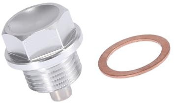 Partuto 1 Set M18 x 1.5 Magnetic Oil Drain Plug Sump Drain Nut Silver Tone