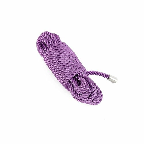 SM Cuerda bondage,Cuerda de sujeción,Cuerda de entrenamiento,Cabeza metálica,De múltiples fines,Herramientas de esclavitud unisex,Juguetes sexuales para adultos (Púrpura, 5M)