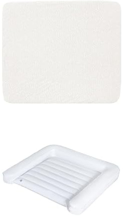 roba Spannbezug für Wickelauflagen 85x75 cm - Bio-Baumwolle, GOTS & Oeko-Tex 100 zertifiziert - Weiß + roba Wickelauflage aufblasbar 85x75 cm, wasserdicht aus Kunststoff