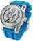 FEICE FM501 Automatische mechanische Uhr, Skelettuhr, Titanstahl, 50 m, wasserdicht, Herren-Armbanduhr, leuchtende Analoguhren, keine Batterie, Silikonarmband, blau, Blau, Modisches Outfit