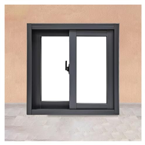 Horizontales Schiebefenster aus Aluminiumlegierung for den Innen- und Außenbereich, Dachfenster aus Garngeflecht mit Glas, Unterputzfenster for Garage, Schuppen, Hühnerstall, Hotel(Gray,23.6x23.6in/60