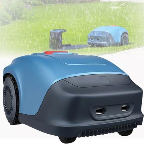 ZHLINGQ Tondeuse Robot 1000m² - Vec Batterie 18 V, Station De Charge Incluse, Largeur De Coupe De 18 Cm, Angle De Montée Maximal De 18°, Abri Robot Tondeuse 48 X 38 X 26 Cm, 33% De Pente, Antivol