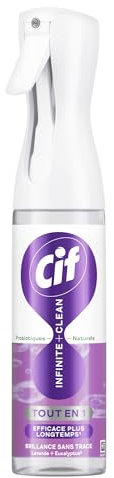 Cif - Infinite+Clean - Spray Nettoyant Tout en 1 - Multi-usages - Brillance Sans Traces - Aux Probiotiques Naturels - Nettoyage Longue Durée - 280ml
