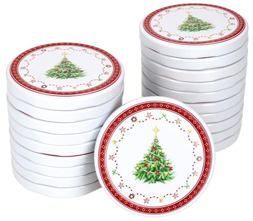 MamboCat 20er Deckel-Set Weihnachtstraum I to 82 Schraub-Deckel für Sturzgläser I Ersatzdeckel für Marmeladen- & Einmachgläser I Weihnachten