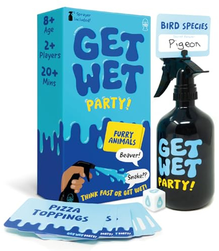 Lucky Egg Get Wet – Hilarious Category Party Games for Family Game Night – Family Board Games for Adults with Sprayer, Dice & 150 Category Cards – Fun Games for Adults, Kids & Groups Ages 8+