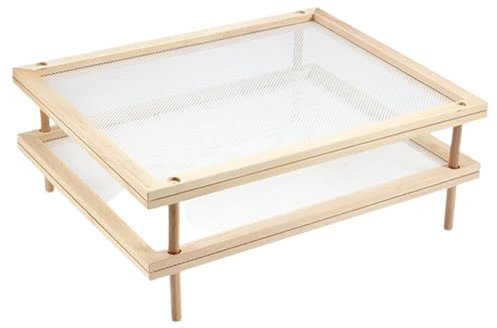 Gewürz-Trockengestell – Nudeltrockengestell aus Holz, stapelbarer Lebensmittel-Dörrgerät mit Netz | Trockenregal für mit Obst im Freien, Holzgitter