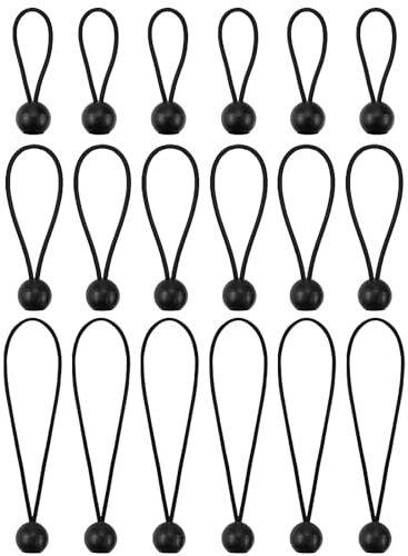 Spanngummi mit Kugel, 18pcs Ball Bungee, Gummispanner mit Kugel, Zelte Spanngummi, Planenspanner, Tarp Bungee Cords, Zeltgummis, für Banner Partyzelt Planen Plakate Gummispanner Zelt
