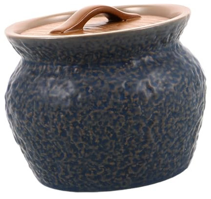 iplusmile Olla De Estofado De Cerámica Con Tapa Cazuela Para Cocinar Al Vapor Para Huevos Al Vapor y Sopa Utensilios De Cocina Chinos Tazón De Porcelana Pequeño