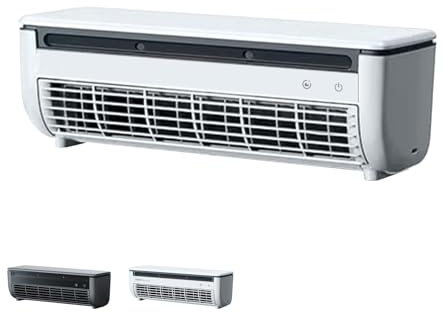 Aire acondicionado de carga inalámbrica, sin taladrar, ventilador de aire acondicionado de pared portátil, montaje en pared, 30 segundos, refrigeración instantánea para oficina en casa