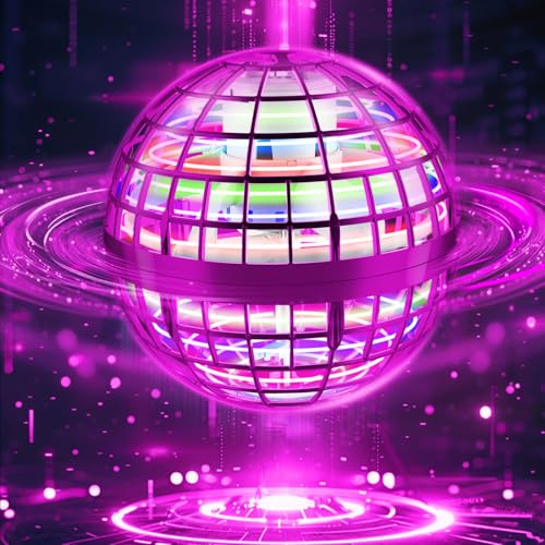 PKBOSS Fliegender Ball Magic Flying Orb Ball,Hand Controlled Hover Schwebender mit LED Licht Flying Spinner Mini Drohne Für Kinder Hover Toy Geschenke für Jungen Mädchen 6-12 Jahre