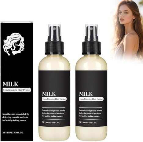 Prebase Nutritiva para el Cabello con Leche Super Milk, fórmula ligera sin enjuague, cuida el cabello y previene el encrespamiento y la sequedad.